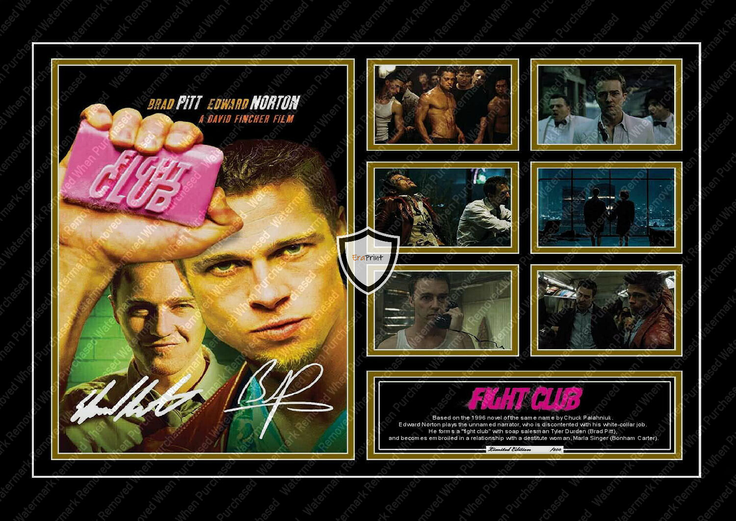 Fight Club (1986) Brad Pitt & Edward Norton Movie Cast Signed Jpg Download
