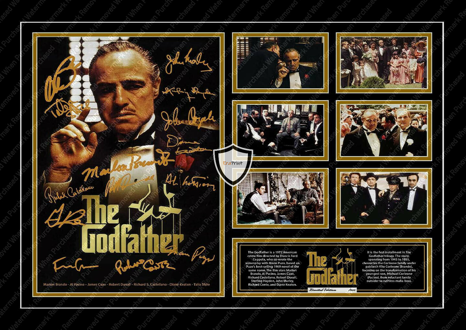 The Godfather (1972) Marlon Brando Al Pacino Signed Movie Memorabilia