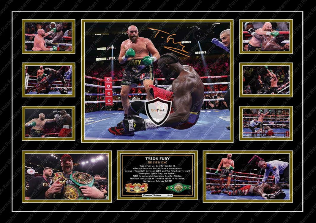 Tyson Fury & Deontay Wilder Signed Boxing Memorabilia Print