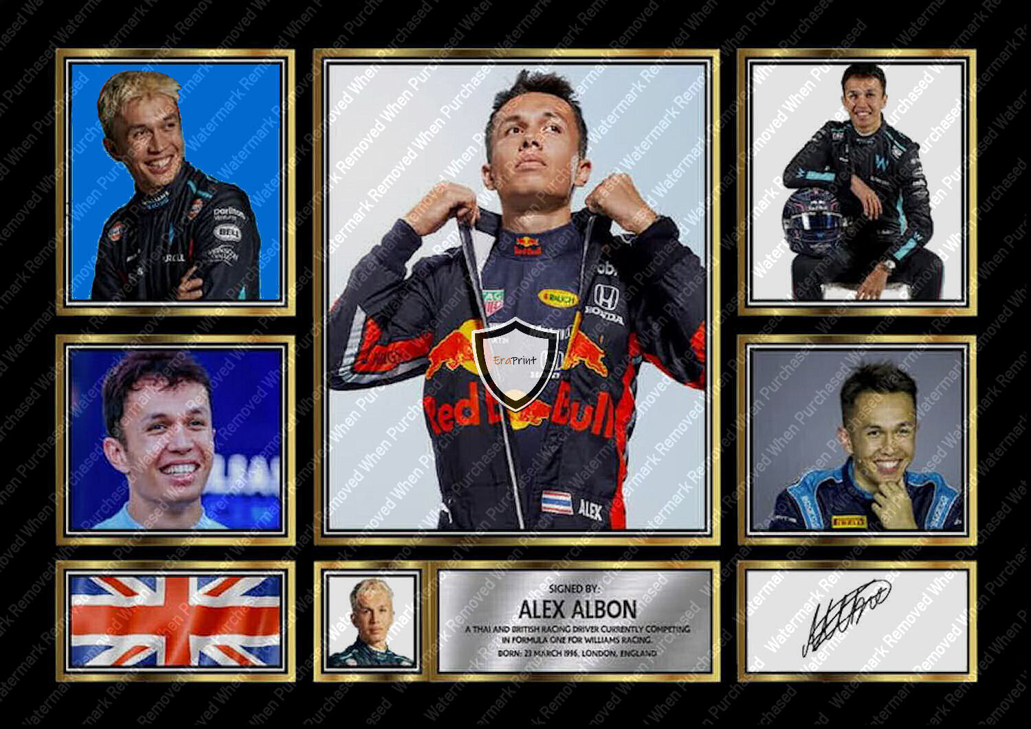 Alex Albon Signed Formula One Williams Team JPG Instant Download