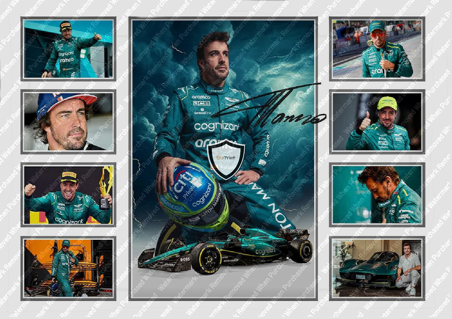 Fernando Alonso Signed Formula One Two Time World Champion JPG Instant Download