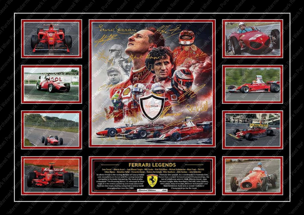 Scuderia Ferrari Signed Schumacher Vettel Prost Alonso Masa F1 JPG Instant Download