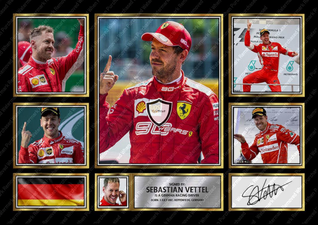 Sebastian Vettel Signed Four Time World Champion F1 A4 Print JPG Instant Download