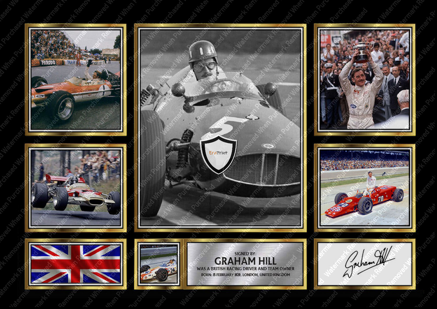 Graham Hill Signed F1 A4 Print JPG Instant Download