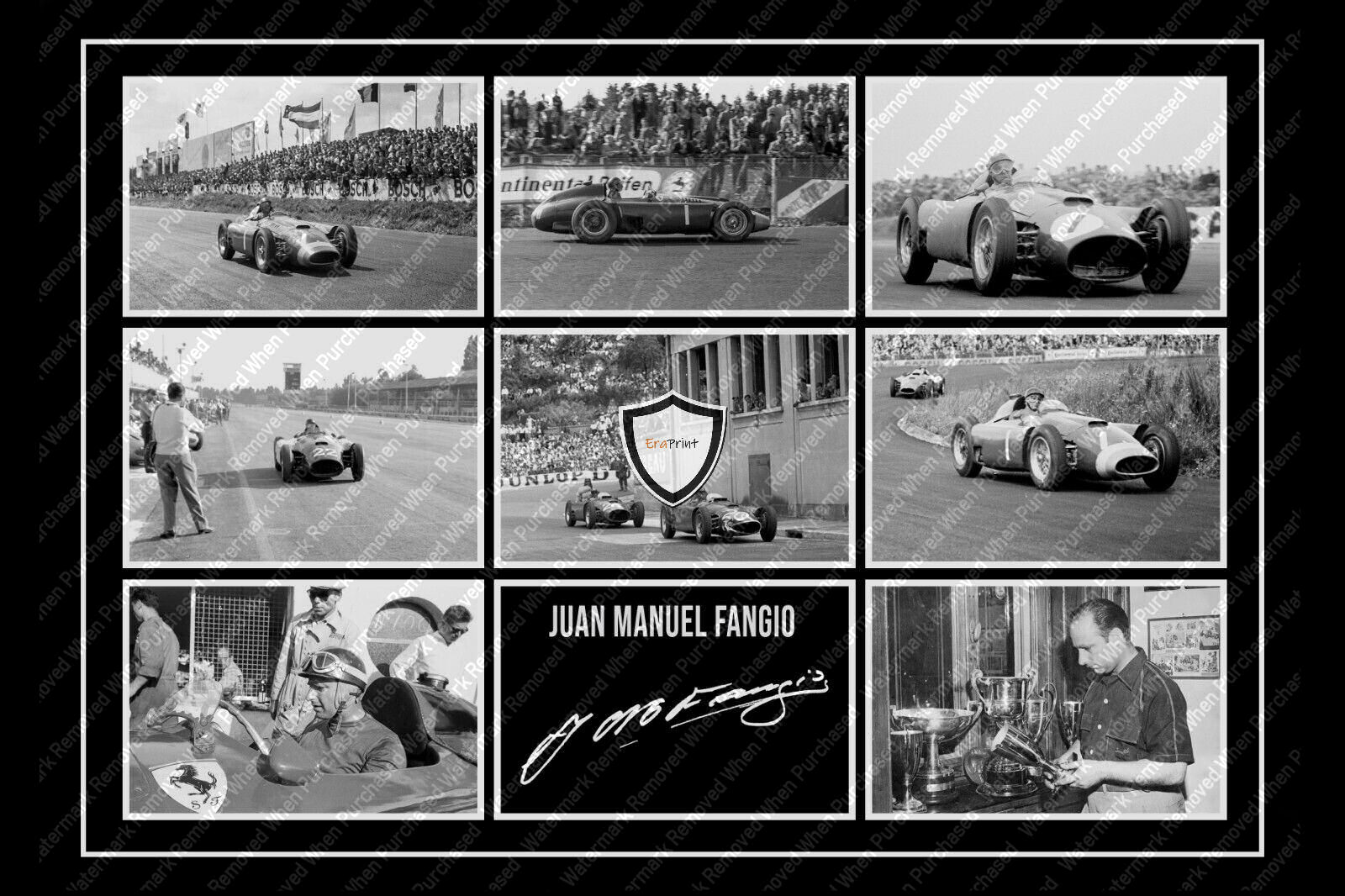 Juan Manuel Fangio (1950's) Signed F1 A4 Print Instant Jpg Download