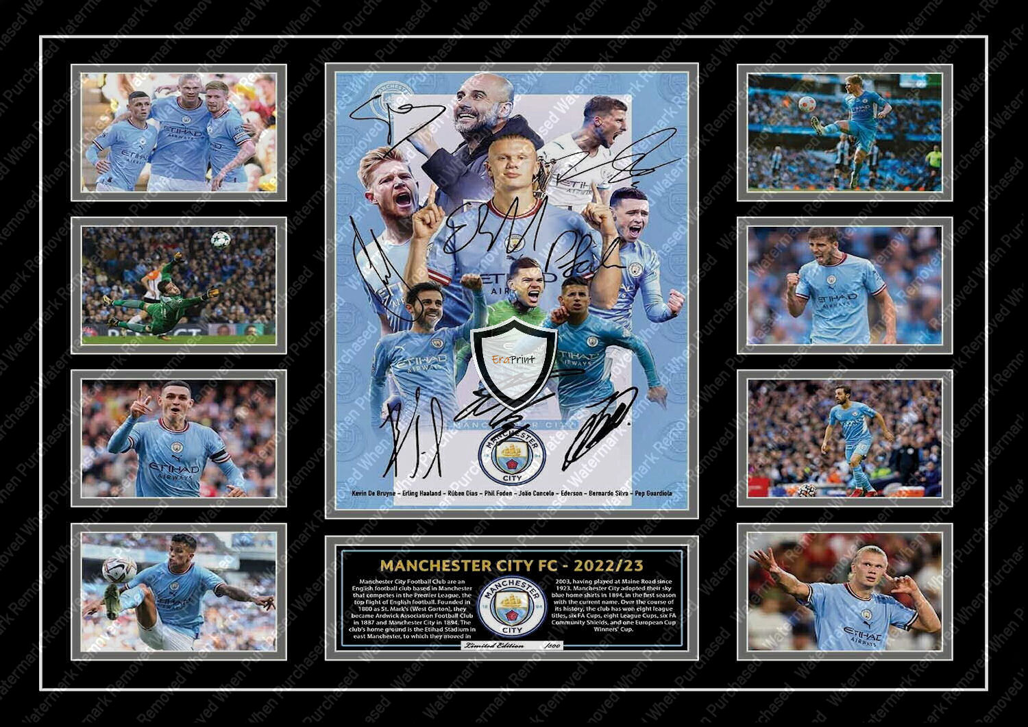 Manchester City F.C. (2023) Haaland Erling Signed Football Memorabilia Jpg Download