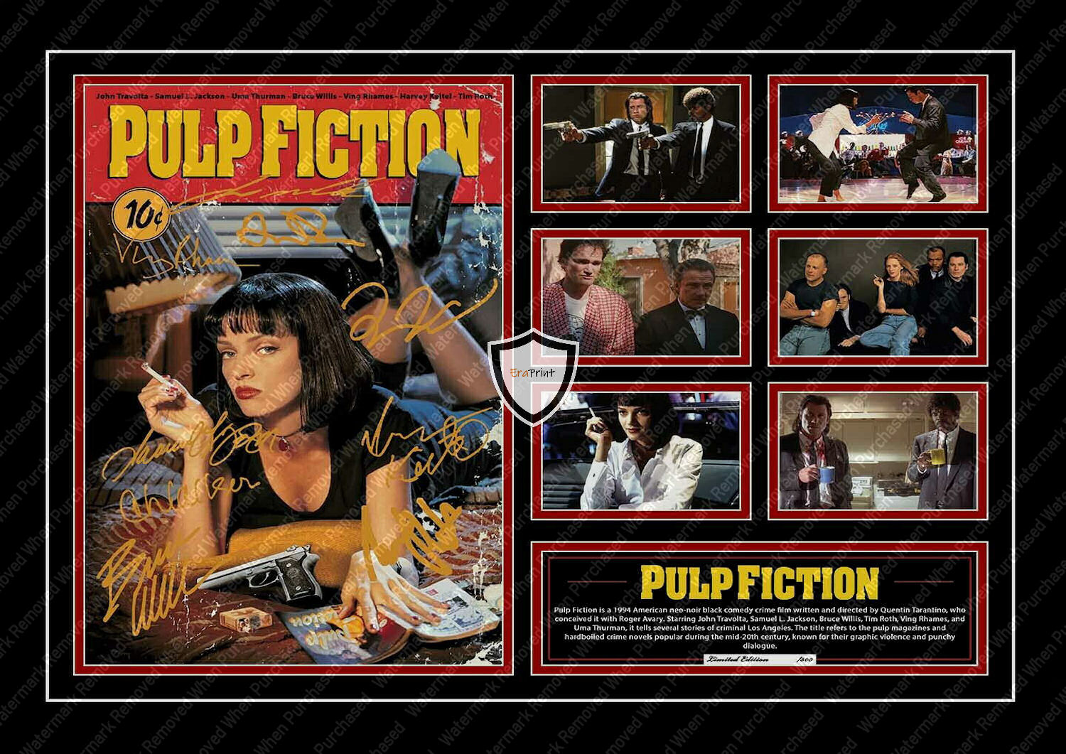 Pulp Fiction (1984) Signed Tarantino Movie Memorabilia Downloadable