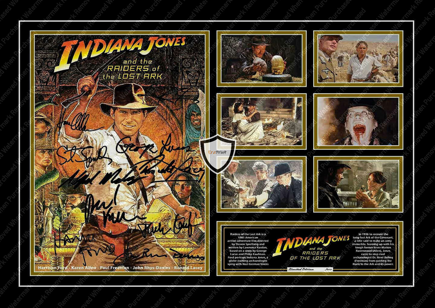 Raiders Of The Lost Ark Harrison Ford Signed Movie Memorabilia