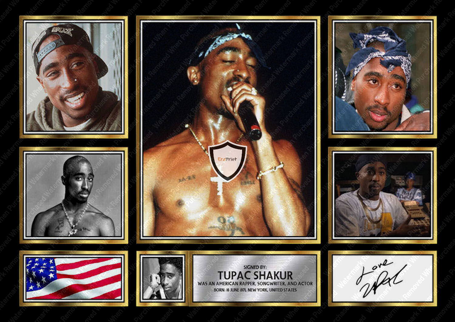 Tupac Shakur Signed Memorabilia Instant 2pac Jpeg Download