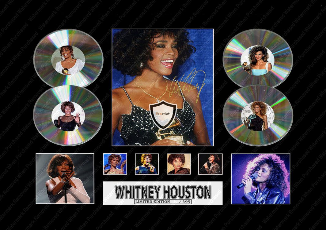 Whitney Houston Music Memorabilia A4 Photo Print