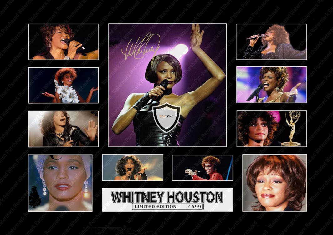 Whitney Houston Music Memorabilia A4 Photo Print